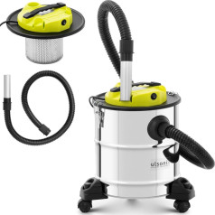 Kamīna putekļu sūcējs pelniem, mobils, nerūsējošs, ar HEPA filtru 1,2 kW, 20 l