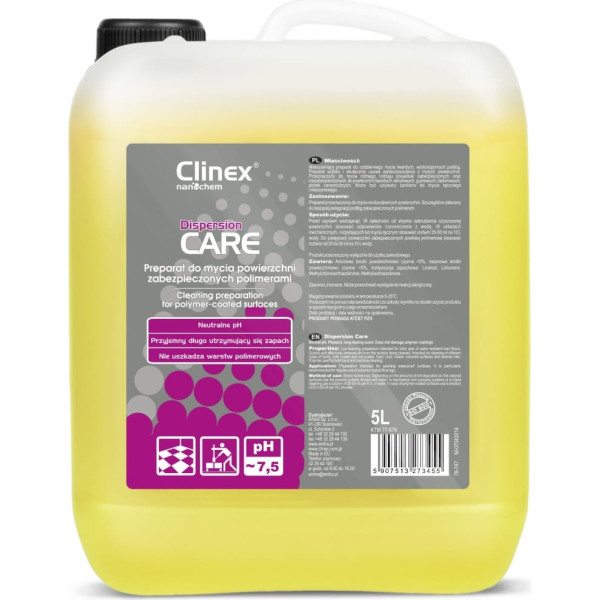 CLINEX Dispersion CARE 5L ikdienas tīrīšanas šķidrums cietām, ūdensizturīgām grīdām