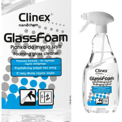 Profesionālas putas stikla spoguļu tīrīšanai bez svītrām un svītrām CLINEX Glass Foam 650ML