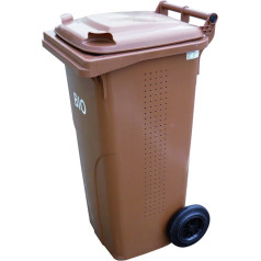 Контейнер, ведро, корзина для отходов и мусора Europlast Austria - коричневый 120л BIO + РЕШЕТКА