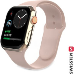 Swissten Silikona Siksniņa priekš Apple Watch 1/2/3/4/5/6/SE / 38 mm / 40 mm / Rozā