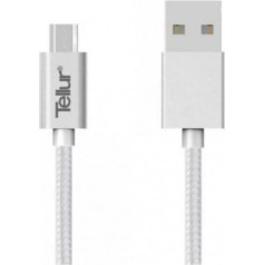 Tellur Data cable, USB to Micro USB, Nylon Braided, 1m silver