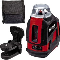 Einhell 360° lāzers TE-LL 360 (darba diapazons 20 m, izlīdzināšanas diapazons 4°, sofgrip, ietver regulējamu augstumu sienas kronšteinu, praktisku uzglabāšanas somu)