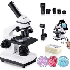 BEBANG mikroskops 100X-2000X bērniem, studentiem, pieaugušajiem, ar priekšmetstikliņu komplektu, profesionāliem mikroskopiem skolas laboratorijas mājas bioloģiskajai izglītībai