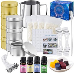 Czemo Candle Making Set Candles DIY Scented Candle Set DIY Scented Candle Gifts Candle Making Accessories with Simmer Pot, Beeswax, Fragrance Oil, Tin, Wicks, Wick Holder, Mixing Spoon, Dyes