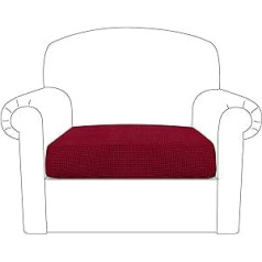 BellaHills dīvāna sēdekļa spilvena pārvalks elastīgs krēsla aizsargapvalks spandekss elastīgs dīvāna spilvena pārvalks mēbeļu aizsargs dīvāna sēdekļa spilvenam (1 sēdvietas spilvens, vīns