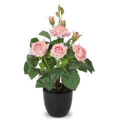 34 cm Artificial Flowers Rose Bush Artificial Plants in Pot Rose Bush Decoration Living Room Balcony Patio Garden Wedding