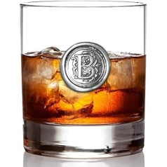 English Pewter Company 11oz Whiskyglas Becher mit Monogramm-Initiale — personalisiertes Geschenk mit Ihrer Wahl der Initiale (B) [MON102]