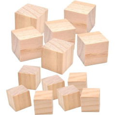 Liwein koka kubi, 40 amatniecības kubu iepakojums, dabīgi nepabeigti koka bloki, kvadrātveida kubs, tukšs mazs amatniecības materiāls amatniecībai, DIY, amatniecība, gleznošana, amatniecības dekorēšana (20 mm, 30 mm)