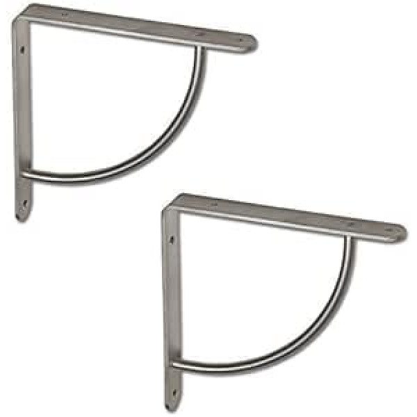 Gedotec Crete Designer Wardrobe Console Stainless Steel Shelf Bracket Heavy Duty Metal Shelf Brackets Metal Wall Bracket with Load Capacity 40 kg Pack of 2 Wall Angle for Shelves and Wooden Boards