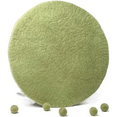 8-Natur® Round Chair Cushion Felt Made of 100% Pure Merino Felt – Seat Cushion with Approx. 35 cm Diameter for Chairs, Benches and as Cushion (Green)