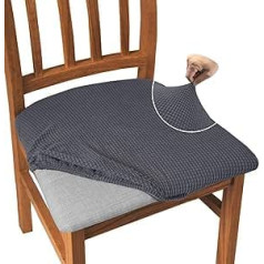 Granbest žakarda ēdamistabas krēslu sēdekļu pārvalku komplekts pa 6, ļoti elastīgi ēdamistabas krēslu pārvalki pretputekļu sēdekļu aizsargs ēdamistabai, virtuvei (6 komplekts, pelēks)