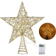 1 x Christmas Tree Topper Star Christmas Tree Topper Star Christmas Tree Decoration Glitter Tree Ornament Christmas Party Decoration for Christmas Tree New Year Party Gold