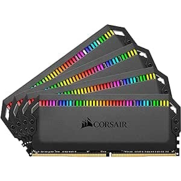 Corsair Dominator Platinum RGB 128GB (4x32GB) DDR4 3200 (PC4-25600) C16 1.35V galddatora atmiņa — melna