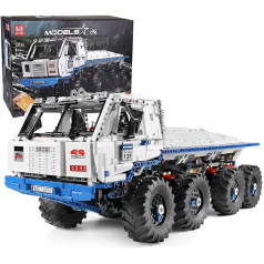 Mold King 13144 Technik tālvadības kravas automašīna, 3647 gab. MOC augsto tehnoloģiju vilkšanas bezceļu kravas automašīna 8x8 modeļa celtniecības bloki, ķieģeļu celtniecības rotaļlieta