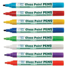 Baker Ross AX935 Rainbow stikla krāsas pildspalvas, 8 gabali, mākslas un amatniecības piederumi, akrila marķieri bērniem, krāsu marķieri bērniem
