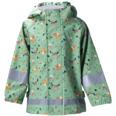 Sterntaler Baby Unisex lietus jaka Bērnu lietus jaka Forest Animals - Lietus jaka bērnam - Ūdensnecaurlaidīga ar rāvējslēdzēju un aplīmētām šuvēm - zaļa