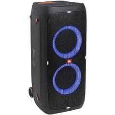 JBL PartyBox 310 bezvadu Bluetooth ballīšu skaļrunis ar iebūvētu dinamisko apgaismojumu, karaoke režīmu, jaudīgu basu un JBL lietotņu atbalstu, melns