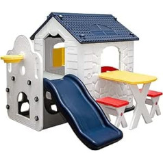 LittleTom From 1 Year: Garden Shed Children's Playground with Slide - Plastic Playhouse Garden - Playhouse Children Outdoor - Children's Playground Indoor - Activity Game House Balcony Toddler Garden