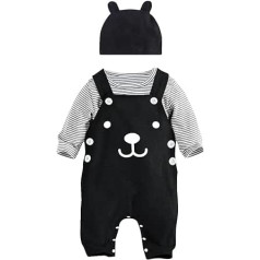 SFreeBo Baby Boy Apģērbu komplekts Jaundzimušajiem Toddler Zēniem Kokvilnas ziemas T-krekls ar garām piedurknēm + Dungarees + Cepure Baby Apģērbs Zēniem / Jaundzimušā dāvana