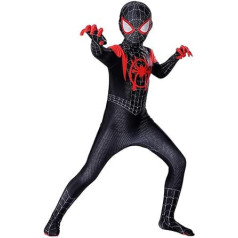 Kitimi bērnu supervaroņa kostīms, 3D lēcas Black Spider Miles Morales, piena zīda auduma bodijs Helovīna kostīmi, kostīms kostīms