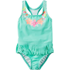 Carter's Baby Girls' Floral Fringe Swimsuit, 24 Months Mint