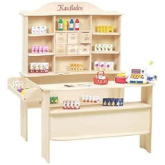 Roba Shop for Children, Large Salesman’s Store, Stall with 6 Drawers, Counter and Side Counter with accessories