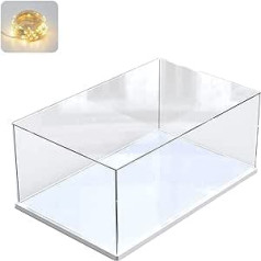 Acrylic Display Case Clear for Lego Action Figures Funko Pop Model Sculpture Transparent Plexiglass Display Box for Collection Dust Protection Display Box for Storage Toys White, 35 x 25 x 15 cm