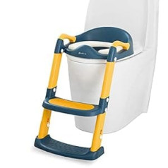 Kylinton® podiņa apmācības sēdeklis ar ķebļa kāpnēm Salokāms mazuļa podiņa sēdeklis tualetei 2 vienā podiņa vingrošanas tualete bērniem ar šļakatu aizsargu Ērts neslīdošs zēniem un