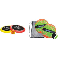 Schildkröt Funsports Softdisc Ogo sporta komplekts, standarta izmērs, sarkans, dzeltens, diametrs 29 cm, 970117 & Funsports bumbiņa, neoprēna velcro bumbiņu komplekts, 970222, viens izmērs