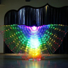 ALEOHALTER LED vēderdeju spārni Isis Wings Butterfly Luminous Wings eņģeļa kostīms ar teleskopiskām nūjām skatuves šovam Helovīna Ziemassvētku ballītei