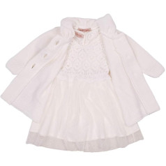 Alexia Elegant Christening Dress Party Dress Knitted Coat Knitted Hat Set 3 Pieces Wedding Dress Baby Girl Baby Dress with Coat