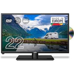 Cello 12 voltu C2220FMTRDE 22 collu (65 cm pa diagonāli) Traveller Full HD LED digitālais televizors ar iebūvētu DVD atskaņotāju DVBT2 S2 trīskāršu uztvērēju un 12 V/24 V, kas paredzēts kravas automašīnām ar dzīvojamo māju.