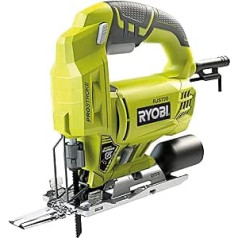 Ryobi finierzāģis RJS720-G (500 vati, gājiena garums 19 mm, ergonomisks dizains, zāģis ar vadīšanas palīgierīci, ieskaitot 1 zāģa asmeni, tukšgaitas ātrums 0-3000 min-1) 5133002223