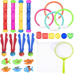 STOBOK 26 Pieces Diving Toy Diving Ring Swimming Pool Toy Underwater Diving Pool Toy for Diving Learning for Children Boys Girls