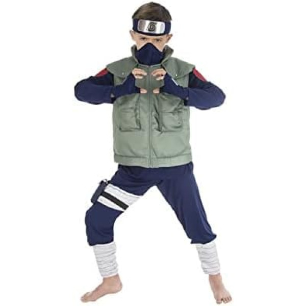 CoolChange Kakashi Hatake bērnu Naruto Shippuden kostīmā ietilpst galvas saite, veste un maska, izmēri 128-152