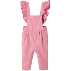 VERTBAUDET Baby Linen Cotton Ruffle Dungarees