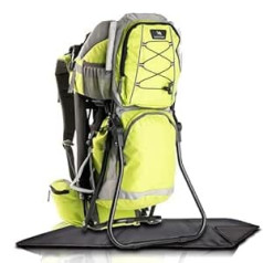 DROMADER Baby Toddler Hiking Backpack Carrier Hippo | Children up to 22 kg | Adjustable Seat | Comfortable for Parents | Practical Pockets | With Sun Canopy & Rain Cover | All Seasons | Lime Green