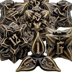 ARUOHHA DND Dice Set Metal Dungeons and Dragons with Gift Box RPG Polyhedral Dice 6-Sided D&D Dice Large Role Playing Dice for Warhammer Pathfinder Sharp Edges D6 D4