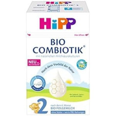 HiPP Organic Milk Food 2 Organic Combiotics bez cietes, iepakojums pa 4 (4 x 600 g)