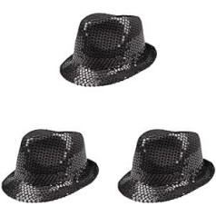 Boland 01295 Popstar Sequins Hat Black (3 komplekti)