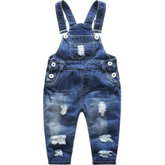 Kidscool Space Cute 4 Pockets Elastic Legs Baby Toddler Ripped Jeans Jumpsuit