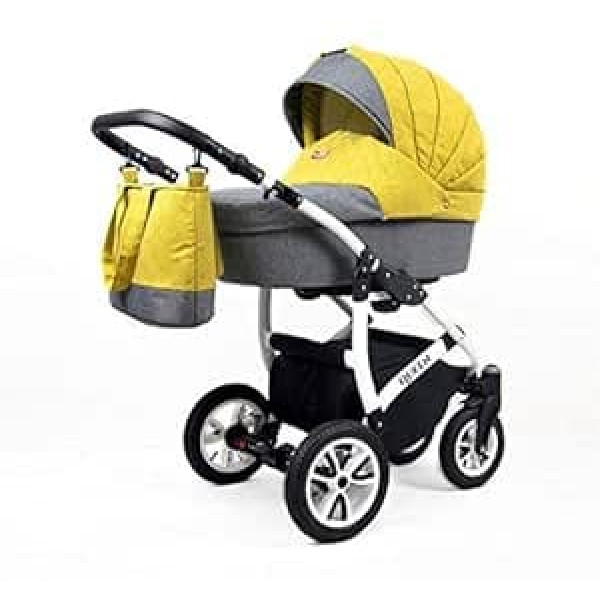 Ratiņu 3-in-1 2-in-1 komplekts Isofix Buggy Baby Bath Car Seat Queen no SaintBaby Ceylon Yellow