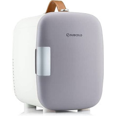 Subcold Pro4 Luxury Mini ledusskapja dzesētājs | 4 litri / 6 kannas | Maiņstrāvas un ekskluzīva USB barošanas iespēja | Pārnēsājams mazs, birojam, guļamistabai, automašīnai, ceļojumiem, ādas kopšanai un kosmētikai (pelēks)