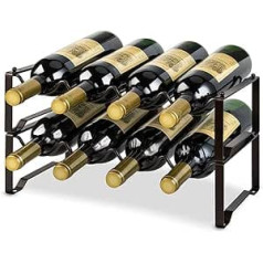 Wine Rack 2 Tier Stackable Independent Wine Rack for 8 Bottles