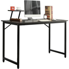 Soges Desk Computer Desk Office Table Wooden PC Laptop Table Study Table for Home and Office Sturdy with Metal Frame 100 x 50 cm