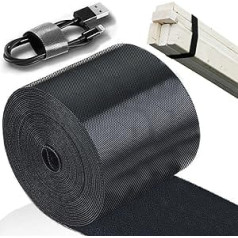 Teuvo Velcro kabeļu saites, 100 mm x 3 m Nelīmējošs Velcro kabeļu iesiešanai, DIY Crafts, aizkaru stiprināšana, atkārtoti lietojama Velcro lente kabeļu pārvaldīšanai, apaļa, mājās un birojā