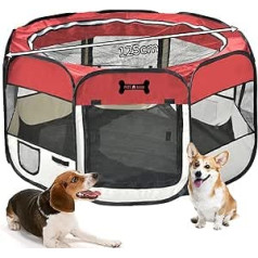 MC Star Oxford Puppy Playpen Foldable Puppy Play Pen for Dogs Rabbits Guinea Pigs Cats for Indoor or Outdoor Use 8 Elements, 125 x 125 x 64 cm Various Colours