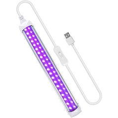 UV LED melnas gaismas lampa, eleganta 10 W USB melnā gaismas caurule UV melna gaisma ballītēm, klubiem, Helovīns, UV māksla, UV konservēšana, Ziemassvētki, dienasgaismas plakāts, neona gaisma