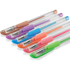 Komplektā 6 pasteļkrāsas gēla pildspalvas